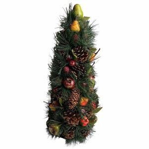 SOLD Hobby Lobby Pine Cone & Faux Fruit Christmas Tree – 17”